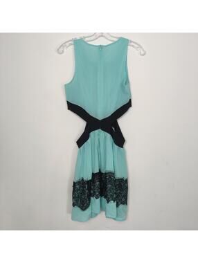 Aqua Black Lace Cutout Fit And Flare Cocktail Dress Size XS